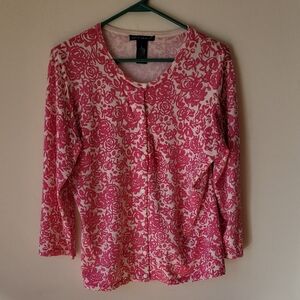 Sarah Spencer Floral Button Down Silk & Cotton Shirt